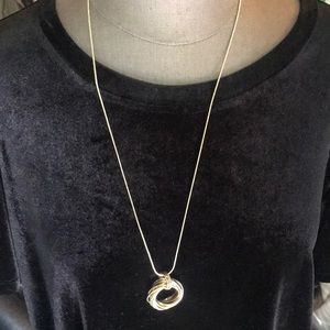 Long Gold Ring Necklace